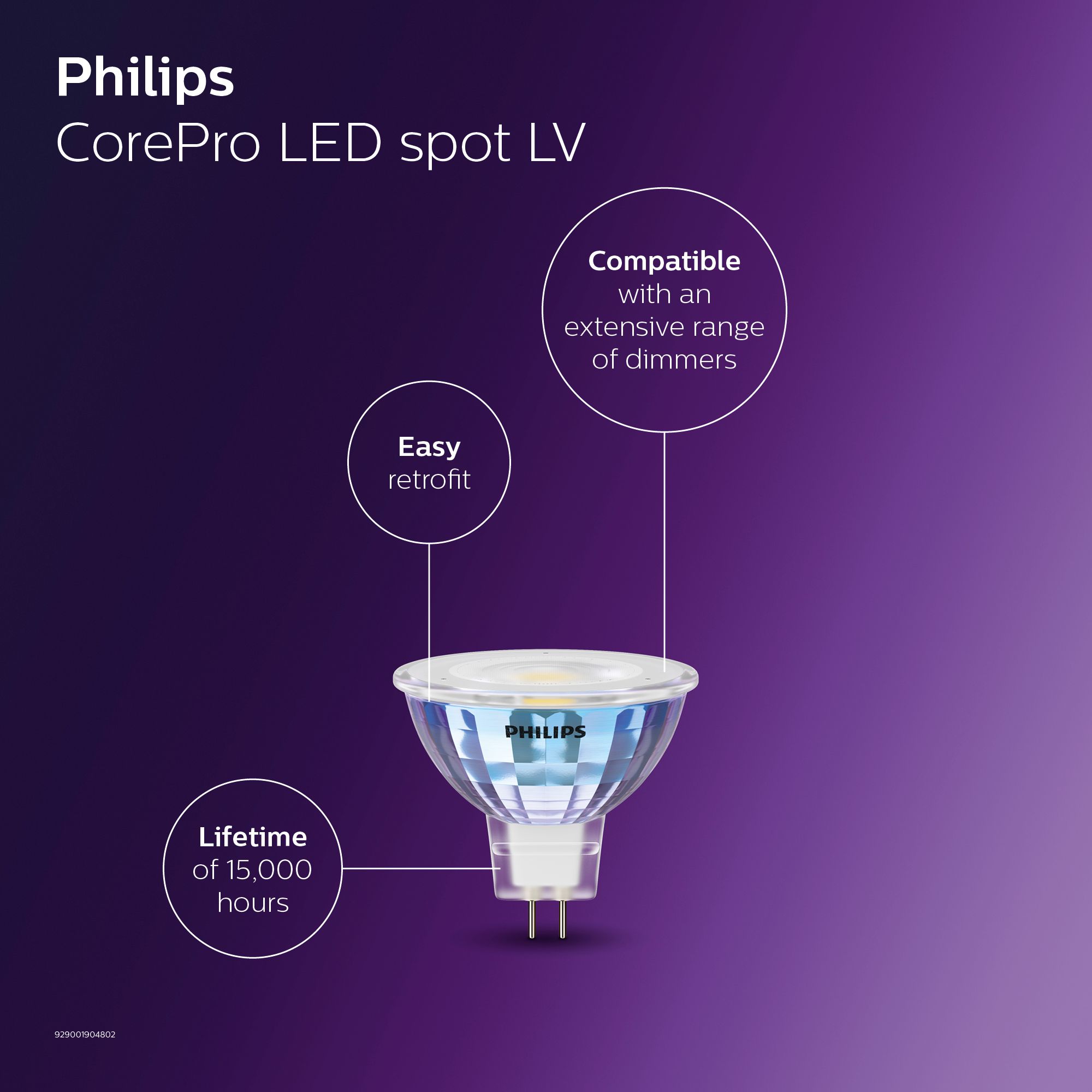 Philips CorePro LEDspot LV MR16 2,8 Watt GU5.3 827 Warmweiss extra 2700 