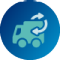UV-C can be used in the transportation sector to disinfect interior surfaces - icon