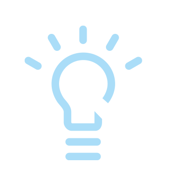 Light bulb icon with a tick symbol