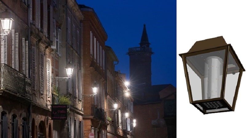Retaining classical lumina lanterns in the French city of Millau