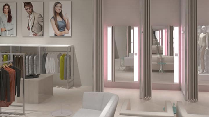 Philips Lighting’s PerfectScene fitting room lighting can show shoppers how clothing will look in different environments
